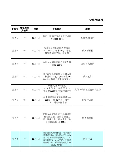 会计综合模拟实训答案(第二版)