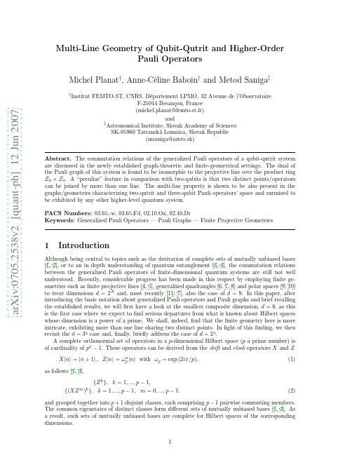 Multi-Line Geometry of Qubit-Qutrit and Higher-Order Pauli Operators