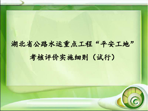 公路水运重点工程平安工地考核评价实施细则.pptx