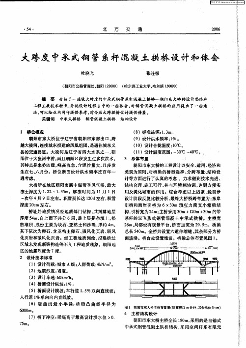 大跨度中承式钢管系杆混凝土拱桥设计和体会