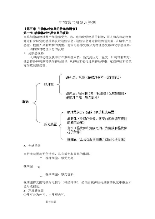 高中生命科学(生物)第二册知识点整理