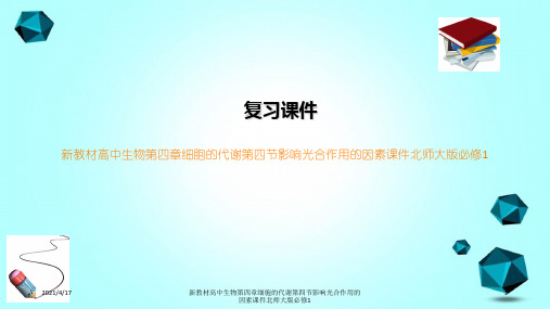 新教材高中生物第四章细胞的代谢第四节影响光合作用的因素课件北师大版必修1