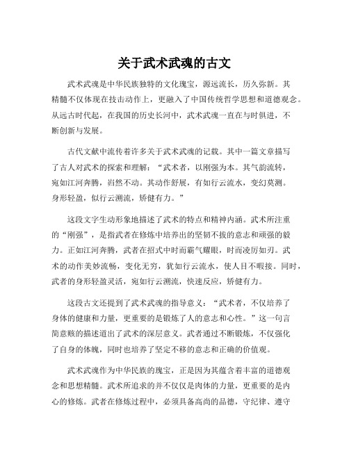 关于武术武魂的古文