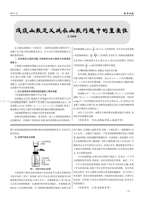 浅谈函数定义域在函数问题中的重要性