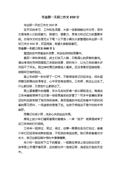 毕业那一天初三作文800字