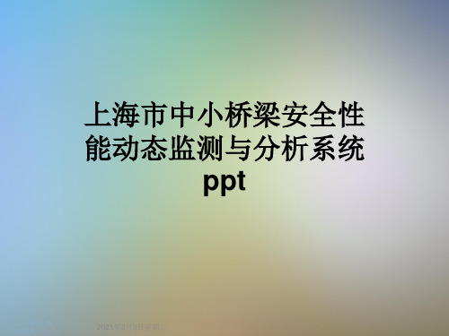 上海市中小桥梁安全性能动态监测与分析系统ppt