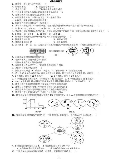 减数分裂典型题及解析(修改使用)