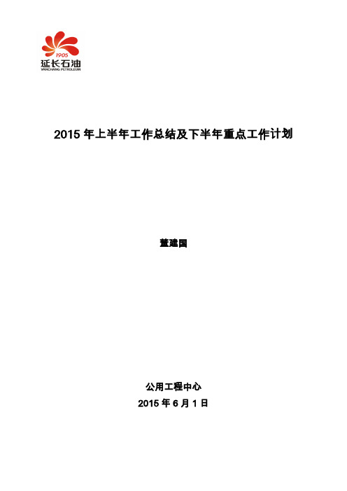 2015年上半年工作总结和下半年工作计划