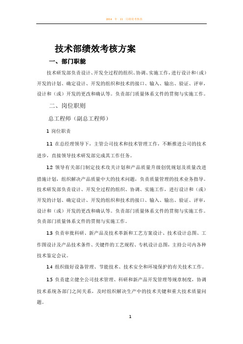 技术部绩效考核方案(1)