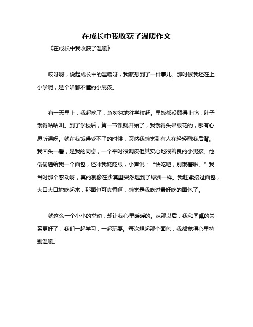 在成长中我收获了温暖作文