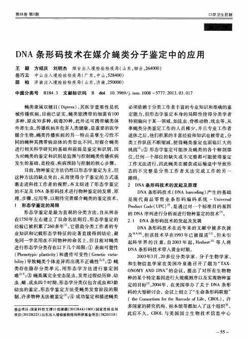 DNA条形码技术在媒介蝇类分子鉴定中的应用