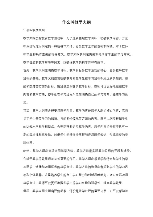 什么叫教学大纲