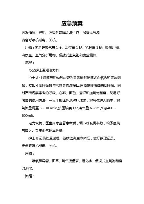 呼吸机故障无法工作应急演练