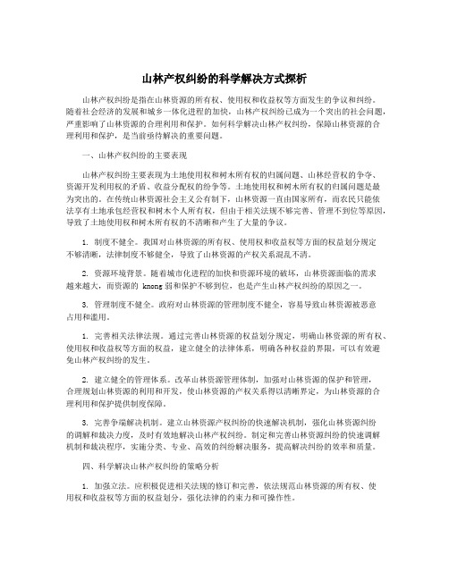 山林产权纠纷的科学解决方式探析