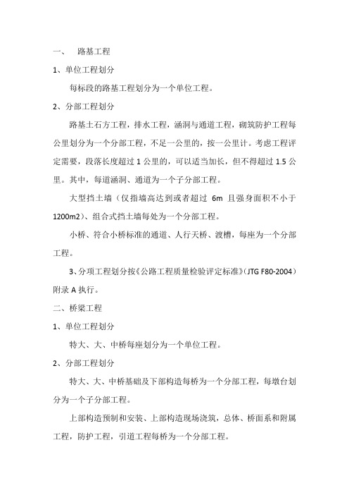分部分项划分