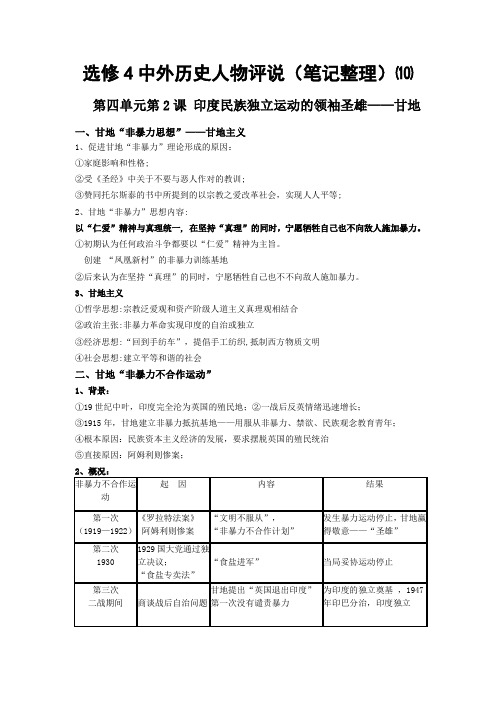 选修4中外历史人物评说10