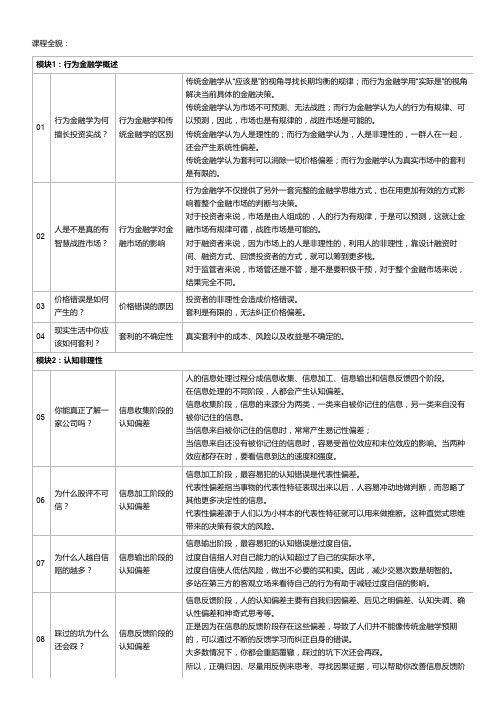 行为金融学和传统金融