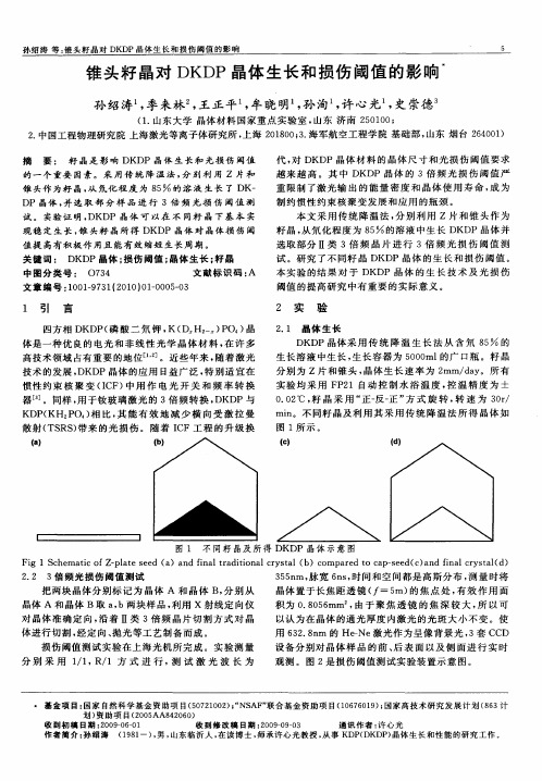 锥头籽晶对DKDP晶体生长和损伤阈值的影响