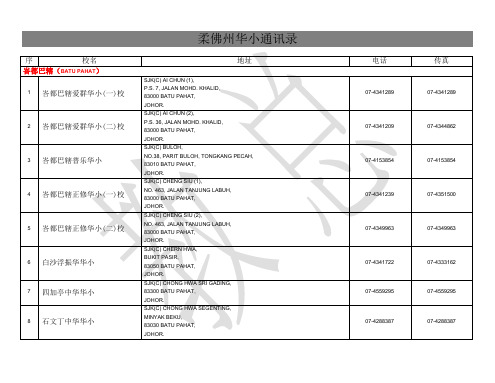 柔佛州华小通讯录 - 教总教育资讯网 - 首页