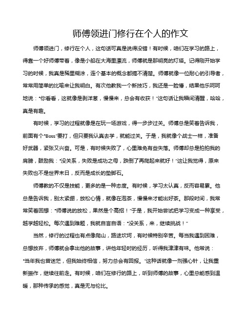 师傅领进门修行在个人的作文