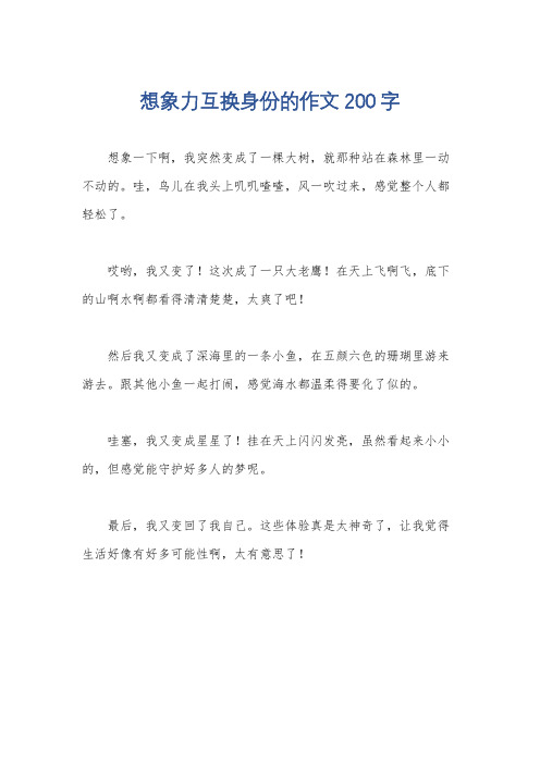 想象力互换身份的作文200字