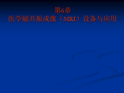 第6章医学磁共振成像(MRI)设备与应用