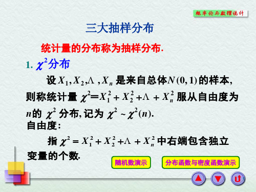 5-4三大抽样分布(1)概率论与数理统计习题和(历史上最好的概率论与数理统计)ppt课件