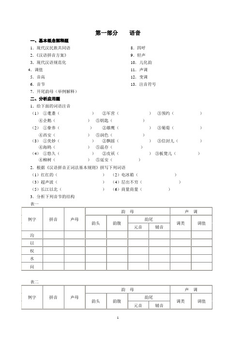 现代汉语专题综合题库