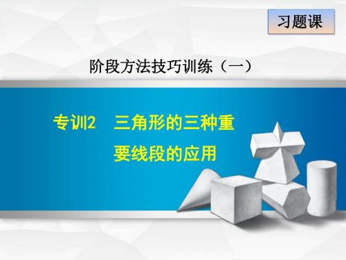 人教版八年级数学上册阶段方法技巧训练：专训2  三角形的三种重要线段的应用 (共30张PPT)