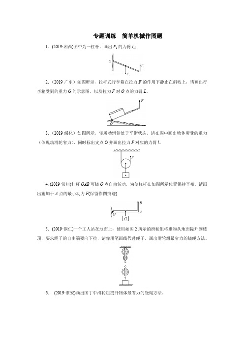 2020中考物理考前突击重点专题训练  简单机械作图题