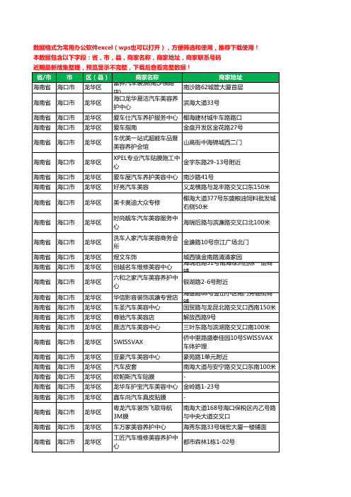 2020新版海南省海口市龙华区汽车装具工商企业公司商家名录名单联系电话号码地址大全121家