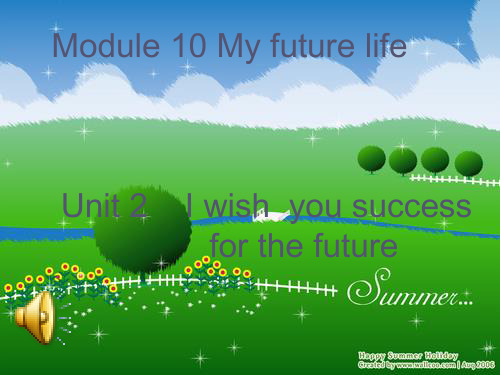 九年级英语下册 Module10 Unit2 I wish you success for the future课件 外研版