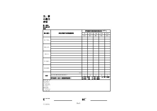 核心能力评估模板