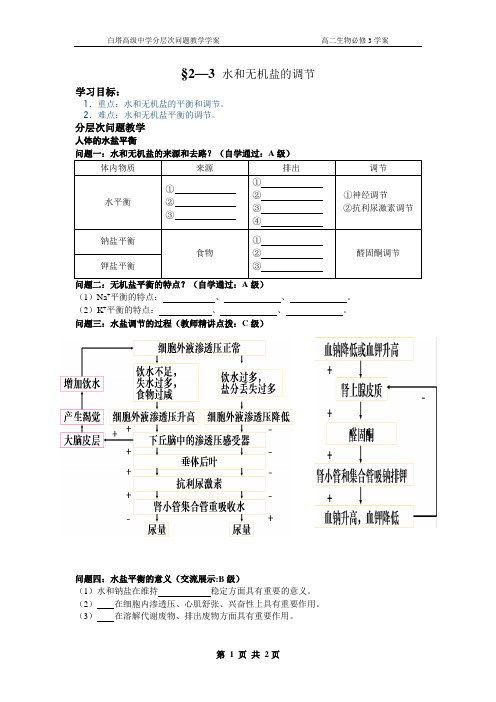 2.1.3水盐调节(学案)