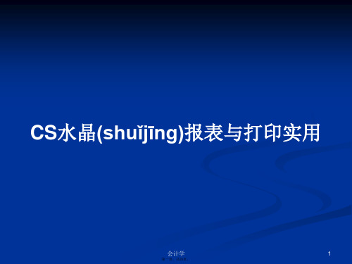 CS水晶报表与打印实用学习教案