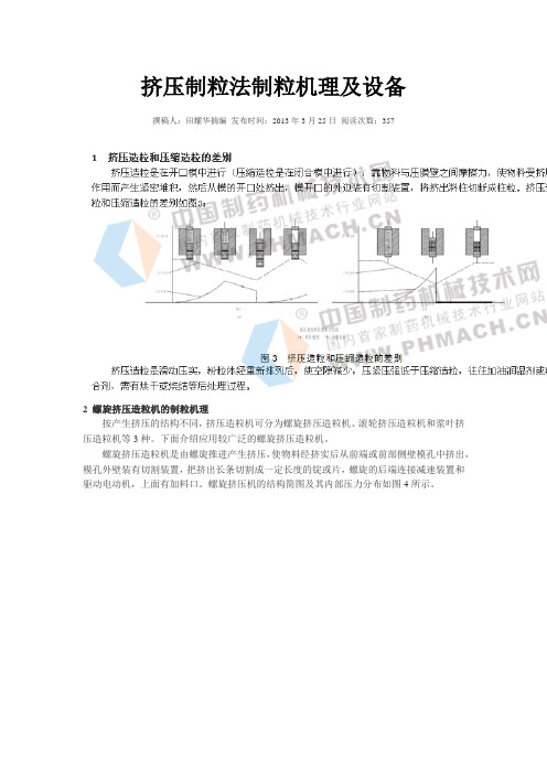 挤压制粒法制粒机理及设备