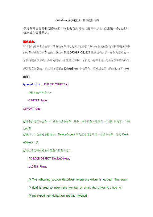 《Windows内核编程》基本数据结构