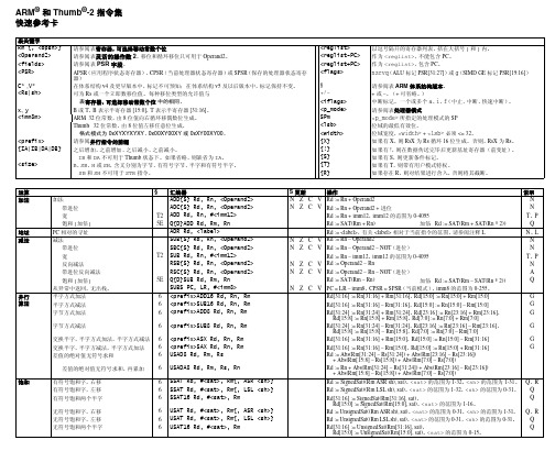 ARM指令集速查