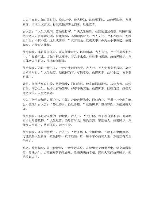 放慢脚步文言文翻译