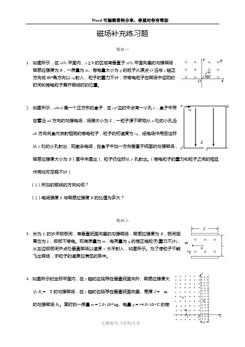 高中物理磁场经典习题(题型分类)含答案