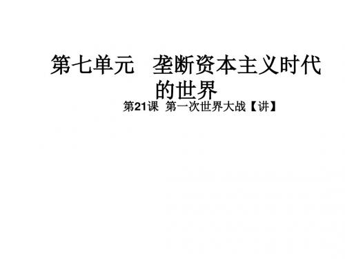 九年级历史上册第七单元垄断资本主义时代的世界21第一次世界大战同步教学课件新人教版