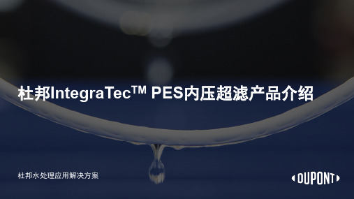 杜邦IntegraTecTM PES内压超滤产品介绍-inge相关产品及特性