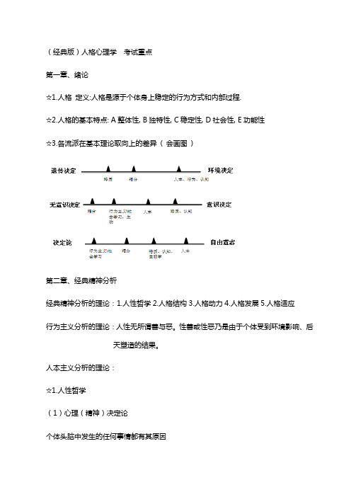 经典版 人格心理学考试资料