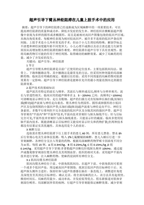 超声引导下臂丛神经阻滞在儿童上肢手术中的应用