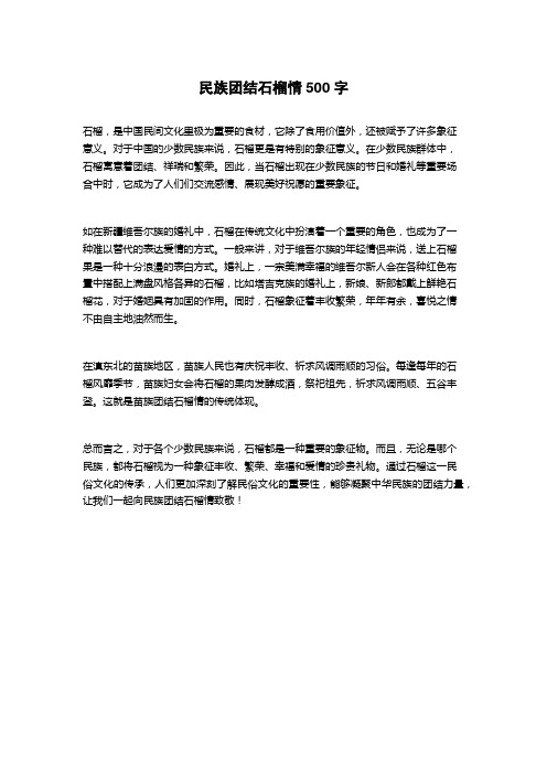 民族团结石榴情500字