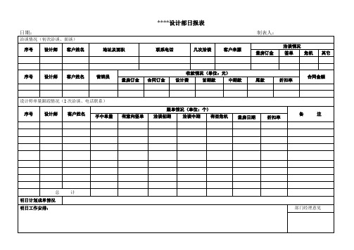 设计师日报表