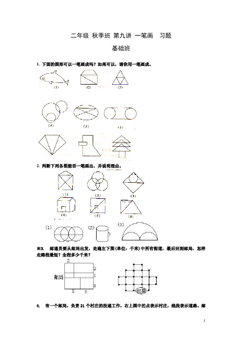 下面的图形可以一笔画成吗