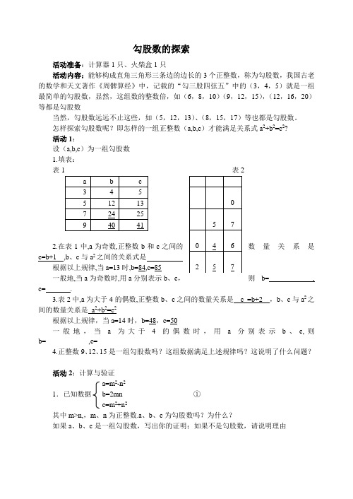 勾股数的探索