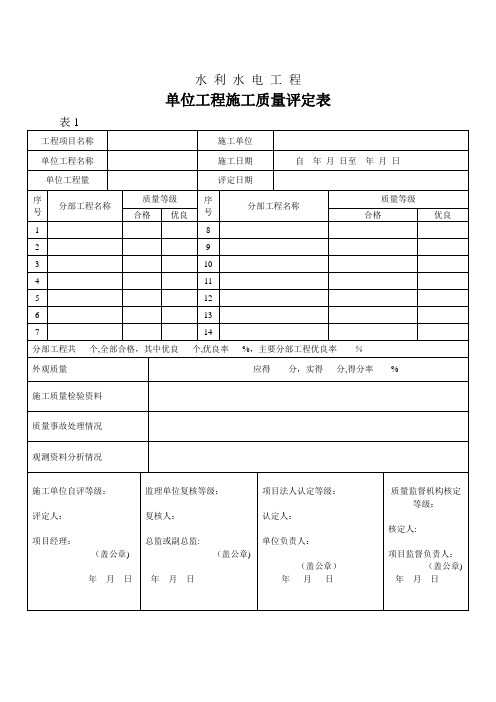 水利水电工程质检表格(总)