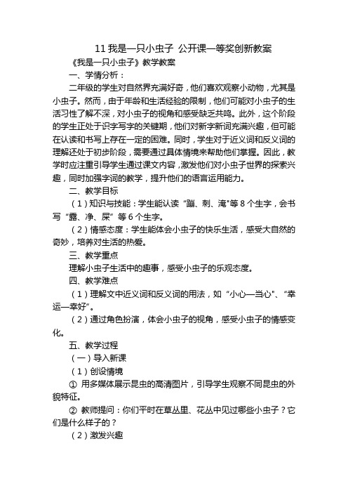 11我是一只小虫子公开课一等奖创新教案_1-副本